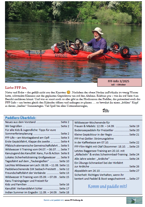 DER Kanuverein in Freiburg - Freiburger Faltboot-Fahrer - aktuelles Vereinsheft